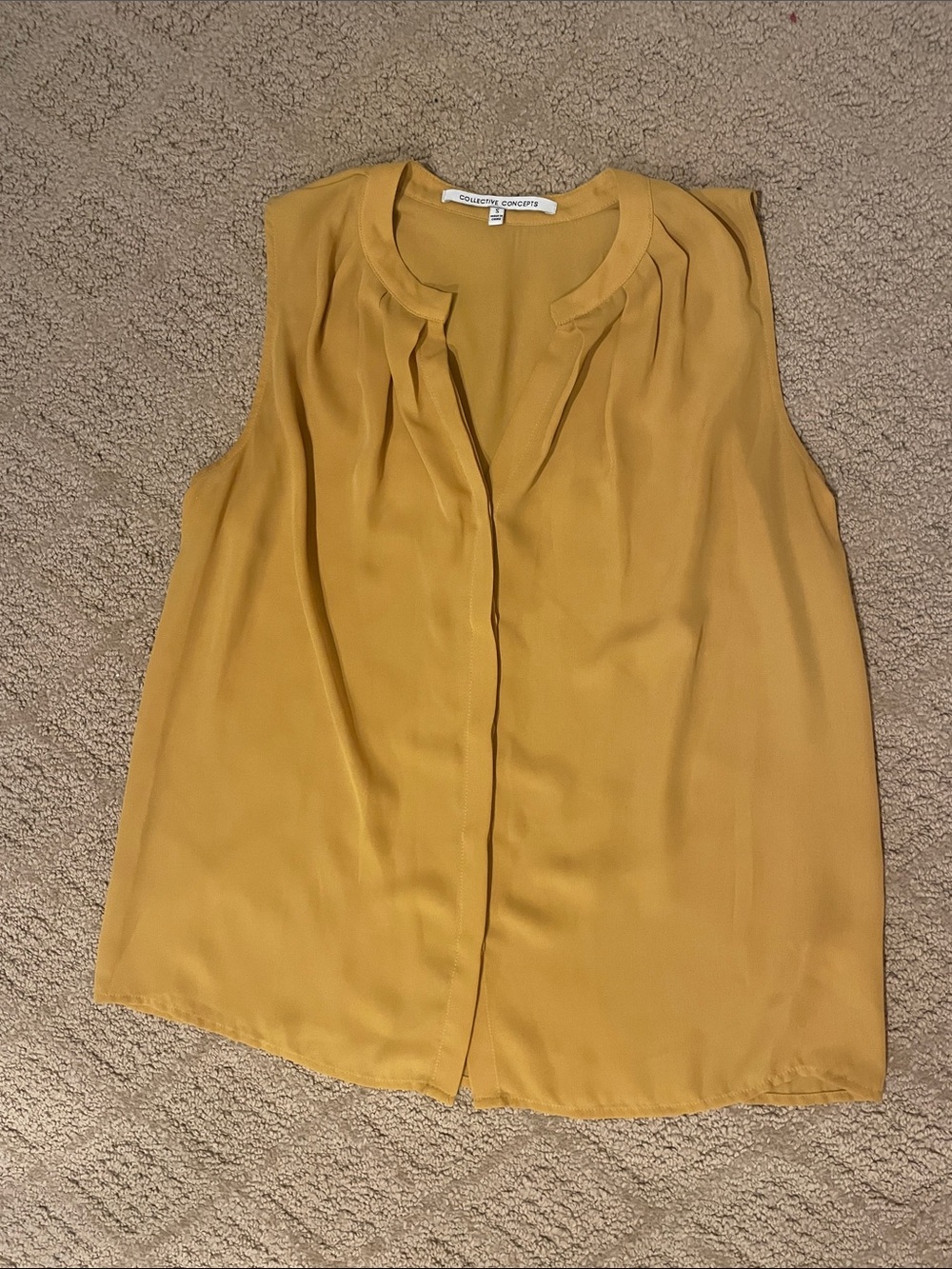 Collective Concepts Sleeveless Mustard Blouse